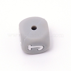Perline dell'alfabeto in silicone per la realizzazione di braccialetti o collane&nbsp;SIL-TAC001-01A-J