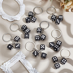 8шт. брелки из смолы в виде игральных костей&nbsp;KEYC-ME0001-03B