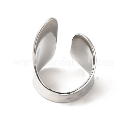 Не тускнеющее кольцо-манжета из нержавеющей стали 304 с поворотным плоским открытым креплением для женщин RJEW-E063-28P