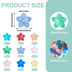 90pcs 9 Farben transparente Glasperlen&nbsp;GLAA-TA0004-42