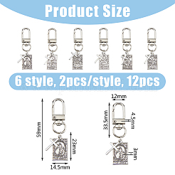 Украшения из подвесок Таро из сплава HJEW-DC0001-15