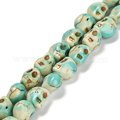 Синтетических нитей бирюзовые бусы TURQ-F019-02D