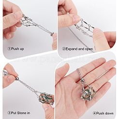 2 шт. 2 стиля ожерелья-мешочки из нержавеющей стали 304 для изготовления самородков драгоценных камней&nbsp;NJEW-BBC0001-22