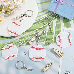 Kits de fabrication de porte-clés pendentifs en acrylique avec ballon de sport à faire soi-même&nbsp;DIY-SP0001-44A