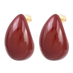 Orecchini a bottone in ottone smaltato&nbsp;EJEW-E615-01G