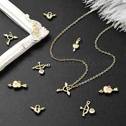 10 Stück 5 Stile Messing Micro Pave klare Zirkonia Charms&nbsp;KK-CJ0004-45
