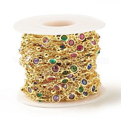 Плоская цепь из кубического циркония с круглым звеном CHC-E024-09G