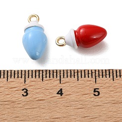 合金エナメルチャーム  電球チャーム  ゴールドカラー  ミックスカラー  15x7mm  穴：1.6mm&nbsp;FIND-Z117-01G