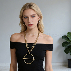 Минималистичный кулон в виде круглой планки из сплава&nbsp;IF7222-2