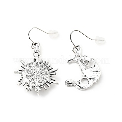 Асимметричные серьги с бусинами из смолы и луны и солнца&nbsp;EJEW-C036-01B