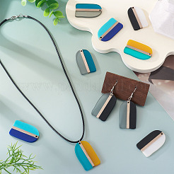 10шт 5 цвета подвески из смолы и дерева&nbsp;RESI-TA0004-53