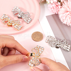 4 шт. 2-цветные украшения для обуви из сплава со стразами в виде банта FIND-CP0002-27