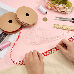 2 рулон двухцветной полиэстеровой ленты в форме сердца&nbsp;DIY-PH0032-31