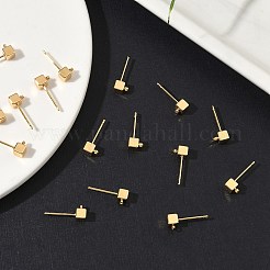 Фурнитура для сережек-гвоздиков в форме куба из латуни&nbsp;XGR0106G-121G