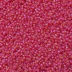 MIYUKIラウンドロカイユビーズ  日本製シードビーズ  （rr141fr）マット透明ルビーab  11/0  2x1.3mm  穴：0.8mm  約1100PCS /ボトル  10 G /ボトル&nbsp;SEED-JP0008-RR0141FR