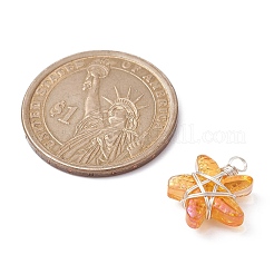 Подвески лэмпворк ручной работы в медной проволоке&nbsp;PALLOY-JF02288-02