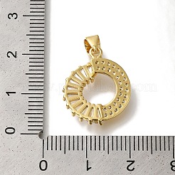 Ciondolo ad anello in ottone placcato con micro pavé di zirconi trasparenti&nbsp;KK-U019-21G