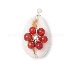 7 шт. 7 стиля подвески из натурального камня с бусинами и цветами из медной проволоки PALLOY-JF03440-02