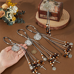 4 pièce 2 styles de décorations pendentif médaille en polyester&nbsp;HJEW-OC00330