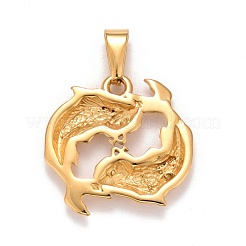 Pendentifs en acier inoxydable 304 avec placage ionique (IP)&nbsp;STAS-D165-14G-10