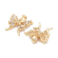 Pendentifs avec zircon cubiques à micro-pavés en laiton&nbsp;KK-C051-44G