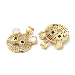 Латунные микропаве прозрачные подвески с фианитом KK-B083-40C-G