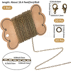DIY-Kits zur Herstellung ovaler Messingkabelketten&nbsp;DIY-SC0029-09C