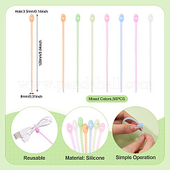 50 attache-câble lumineuse en silicone&nbsp;FIND-TA0010-63B