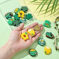 16шт 8 стиля набор силиконовых бусин на тему Дня Святого Патрика&nbsp;SIL-CJ0003-02