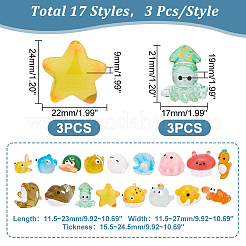 51 шт. 17 стиля украшения из смолы на тему морских животных&nbsp;CRES-GA0001-12