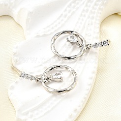 Серьги-гвоздики с цирконом из латуни EJEW-M103-05P