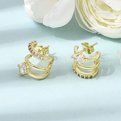 Boucles d'oreilles en laiton avec zircone cubique de micro pave&nbsp;KK-CBA6305-16G