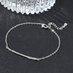 Bracelets en laiton à maillons en zircone cubique transparent&nbsp;BJEW-E114-01B-P