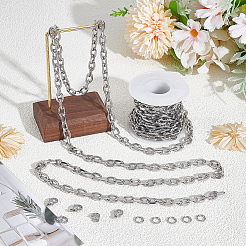 DIY 304 Edelstahl Kabelketten Halskette/Armbänder Herstellungssets&nbsp;DIY-BBC0002-54