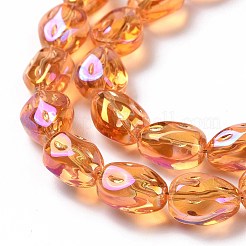 Прозрачные стеклянные бусины гальваническим пряди&nbsp;GLAA-C025-02