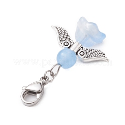 Pendentif décoratif en jade malaisien naturel et teinté ange&nbsp;HJEW-JM02763-05