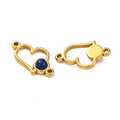 Ионное покрытие (ip) 304 нержавеющая сталь паве натуральный смешанный камень сердце соединительные подвески STAS-Z100-14G