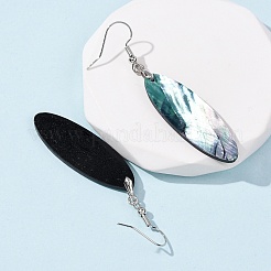 Серьги-подвески из латунных раковин морских ушек&nbsp;EJEW-C161-01B