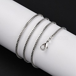 1.5 мм стойка покрытие латунные цепочки ожерелья для женщин мужчин MAK-L044-30P