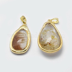 Подвески из натурального рутилированного кварца&nbsp;G-P380-30G