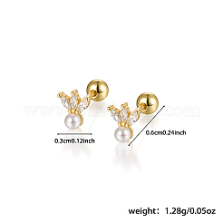 925 серьги-гвоздики из стерлингового серебра с микропаве и фианитами в форме цветка CX0038-2