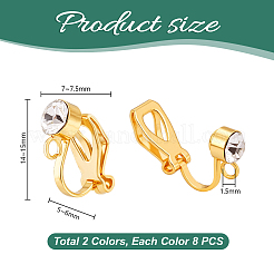 16 шт. 2-х стилевые латунные клипсы-серьги KK-PH0001-84