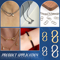 40 шт. 4 стиля ионного покрытия (IP) 304 нержавеющая сталь S-образные застежки STAS-UN0061-24