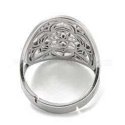 304ステンレスリング  花  ステンレス鋼色  25mm  内径：18mm&nbsp;LS-RJEW-M045-04P