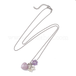 3 шт. 3 стиля ожерелий с подвесками в форме сердца из натурального зеленого авантюрина NJEW-TA00215