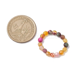 Окрашенные и нагретые круглые бусины из натурального агата RJEW-JR00694