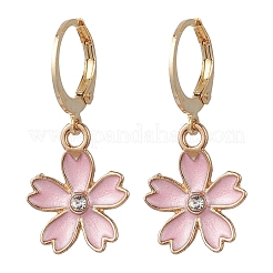 8 пара серег с цветком из сплава и кристаллами горного хрусталя EJEW-JE06666