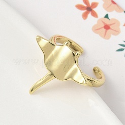 Латунь манжеты кольца RJEW-H256-23G