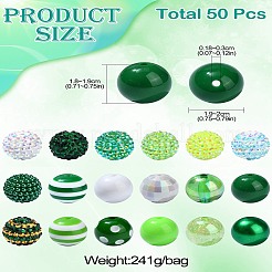 50 шт. Непрозрачные акриловые бусины&nbsp;MACR-CJ0001-98