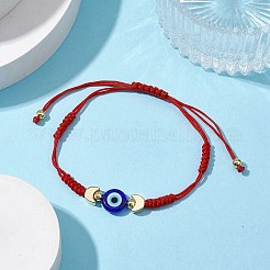 Braccialetto con perline intrecciate con lanmpword regolabile e malocchio&nbsp;BJEW-JB11062-03